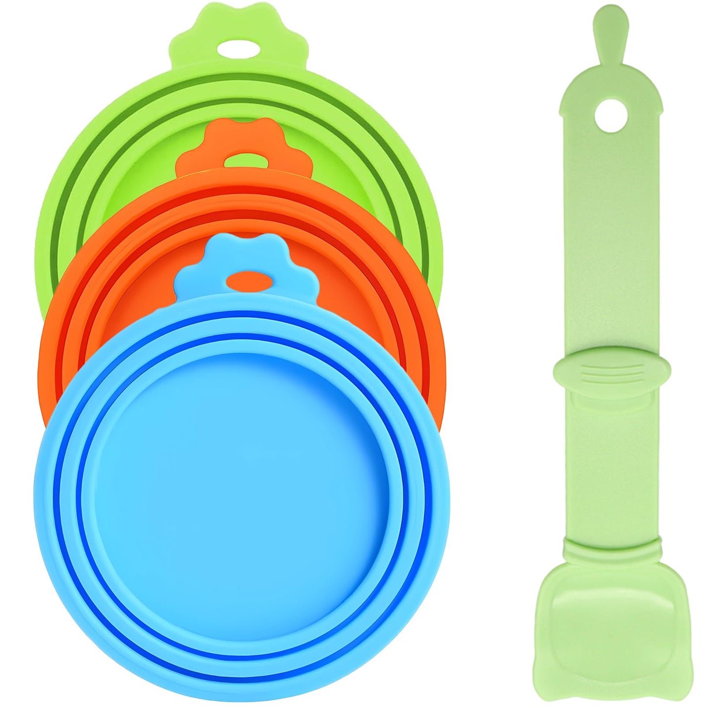 4 Pack Pet Food Can Cover Silicone Can Lids for Dog and Cat Food(Universal Size, One fit 3 Standard Size Food Cans)