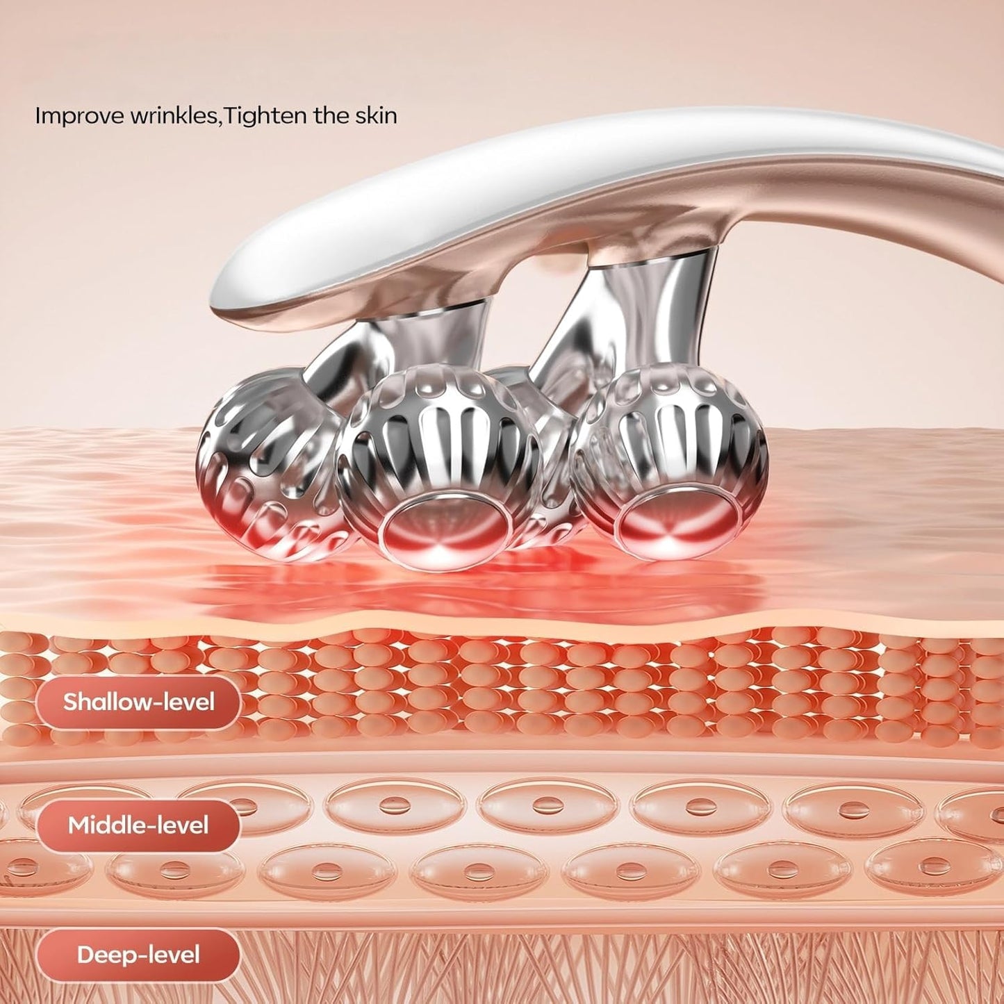Doge&Vollar Facial Massager Face and Neck | Shaper & Slimmer for Women | Korean Skin Care | Lymphatic Contour Face Brush Face Roller Lymphatic Drainage | Rechargeable for Home & Travel Use