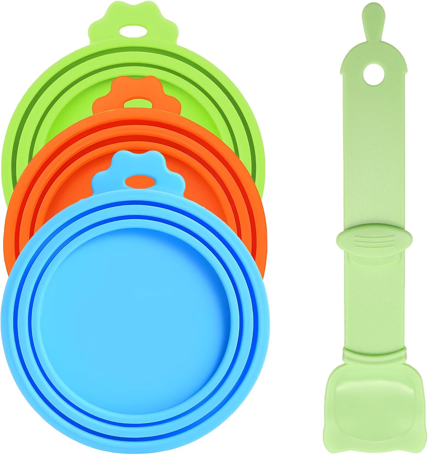 4 Pack Pet Food Can Cover Silicone Can Lids for Dog and Cat Food(Universal Size, One fit 3 Standard Size Food Cans)