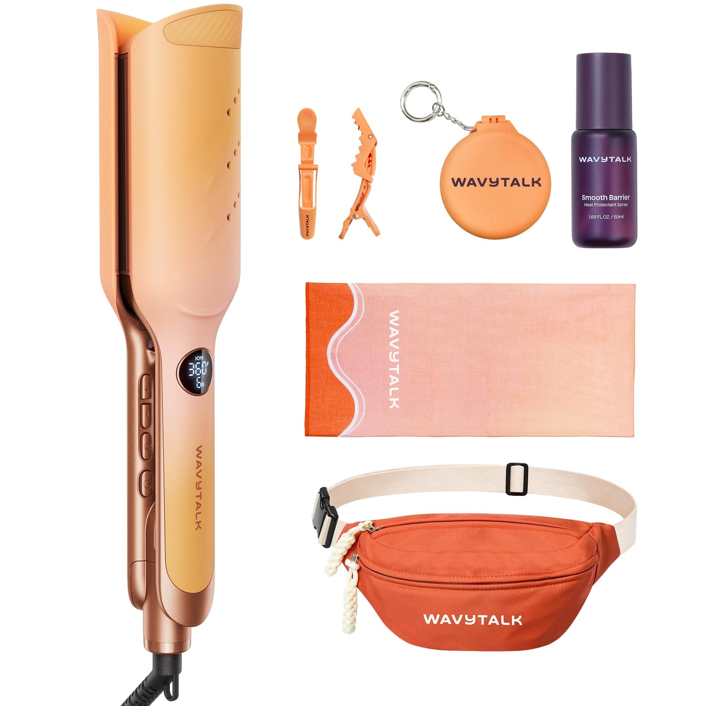 Wavytalk Power Wave Hair Crimper, Curling Iron Hair Crimper Waver, Ventilation Design for Less Damage, Ionic Reduces Frizz, Effortless-Waver, Dual Voltage Crimping Iron, Pink